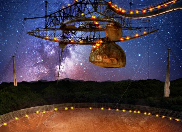 La geometría que sostenía al telescopio de Arecibo hasta que se derrumbó